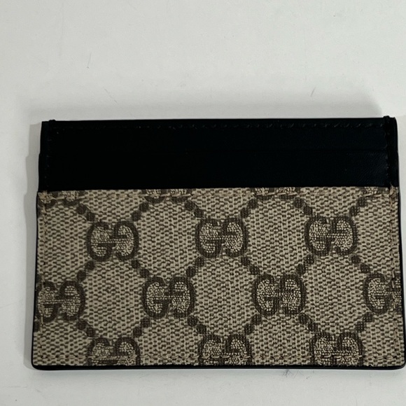 NWOT Authentic Gucci GG Supreme Canvas Leather Card Case Card Holder w/ COA - Picture 1 of 9